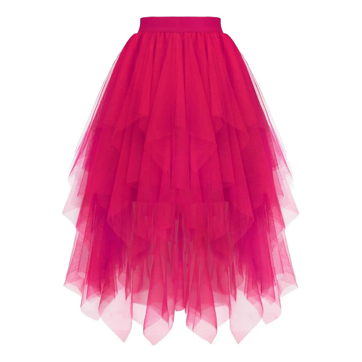 Falda midi de tul con volantes para fiestas