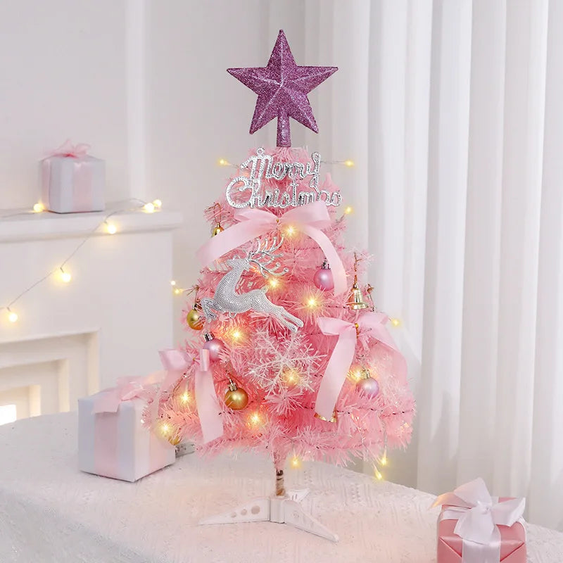Christmas Tree Pink Rose Red Artificial Christmas Tree Crafts Party Decorations Window Ornaments Gift for Living Room Xmas Tree