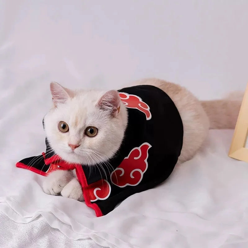 Anime Ninja Pet Costume — Hokage & Akatsuki Cosplay Outfit for Cats & Dogs