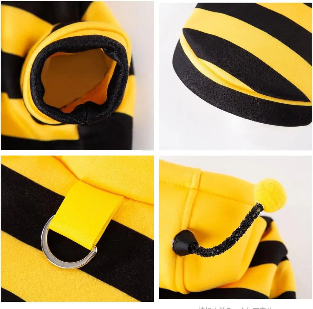 Bee Pet Puppy Coat Apparel Outfit Dog Halloween Hoodies Winter Cat Cosplay Costume Holiday Outfit for Small Medium Dogs & Cats