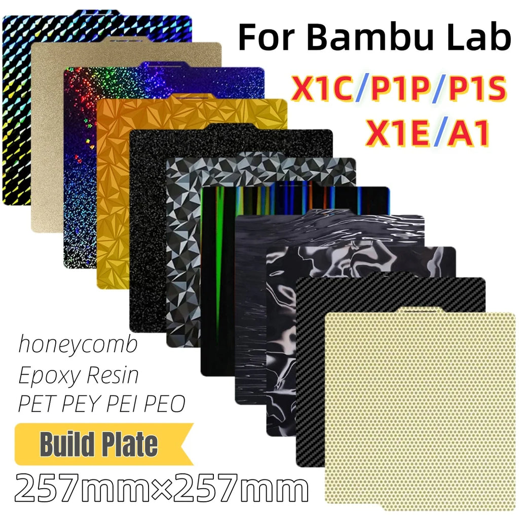 Plateau de construction PEI texturé pour Bambu Lab A1/P1S/X1C