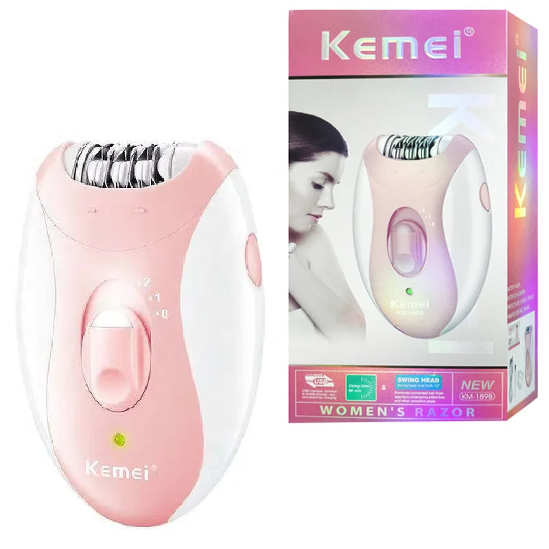 Depilador Elétrico Feminino Kemei KM-189B Recarregável