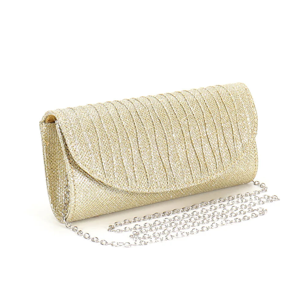 Bolsa Clutch Feminina com Paetês e Corrente para Festa