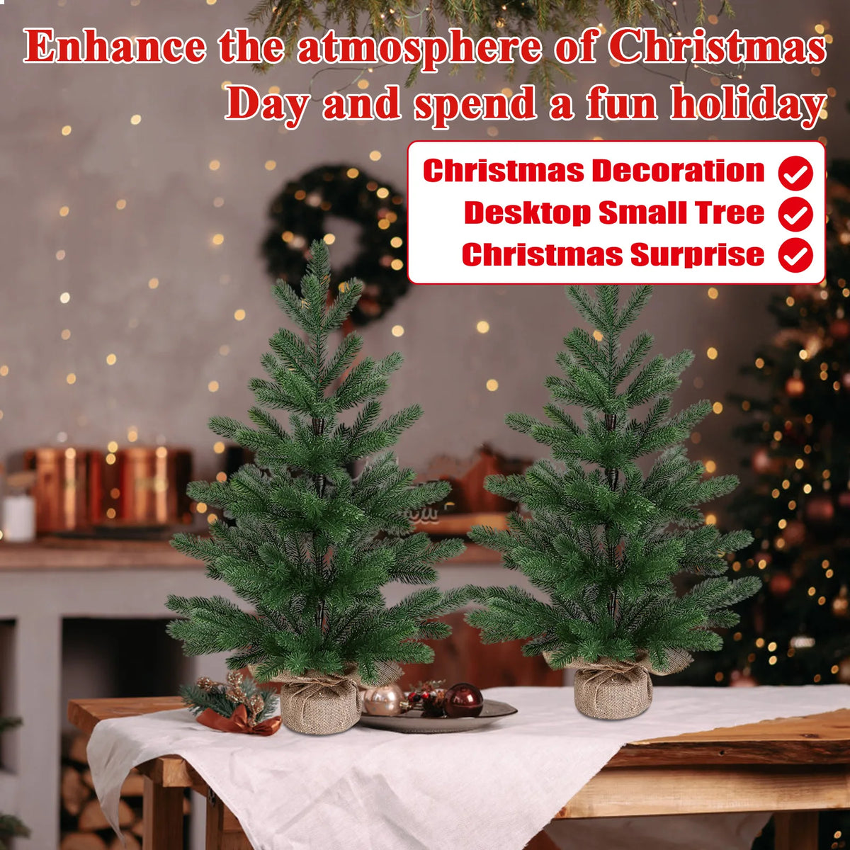 Classic Artificial Christmas Tree Family Festival Atmosphere Desktop Ornaments Christmas Party Delicate Decoration Supplies