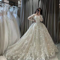 Long Sleeves Lace Princess Wedding Dresses Lace Up Back Vintage Appliques Bridal Gowns Customized 2025