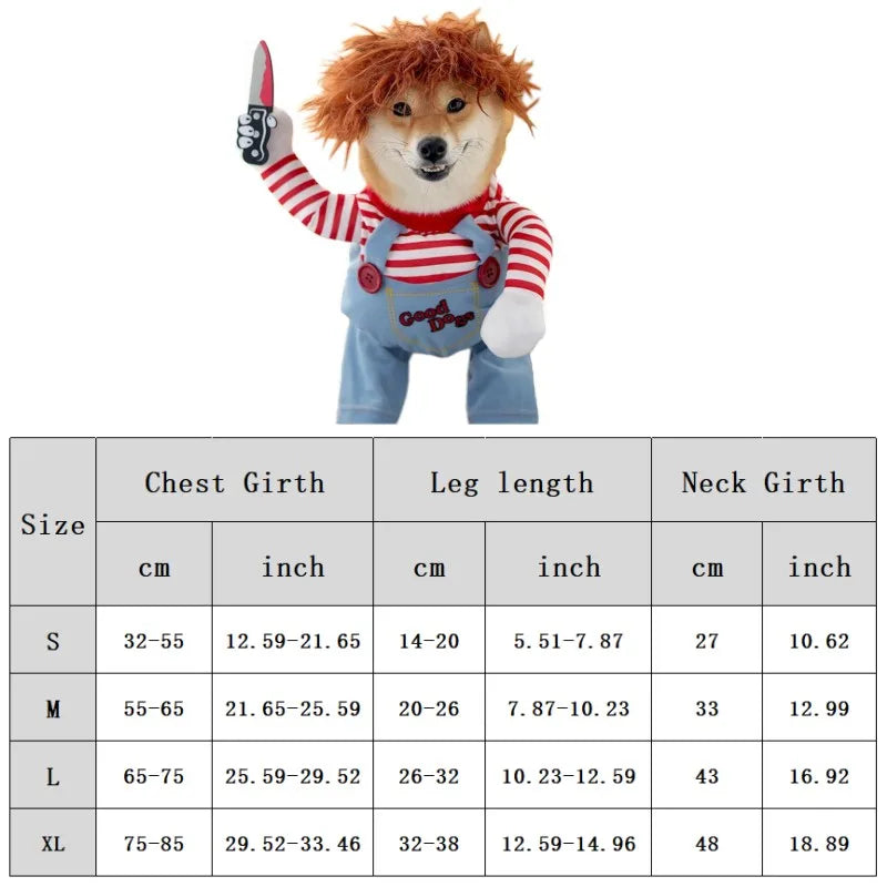 Funny Pet Dog Cosplay Clothes Novelty Puppy Halloween Costumes Sweatshirt Christmas Festival Party Outfit Pet Dress Dog Coat