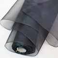Tecido de Seda Mulberry Organza Preto