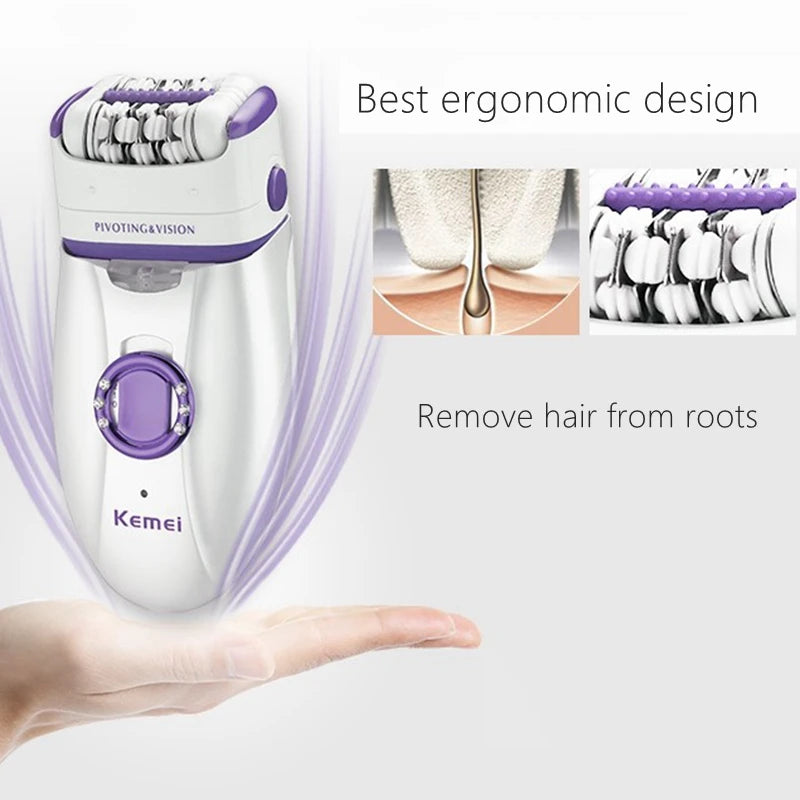 Kemei 3-in-1 Women's Electric Epilator