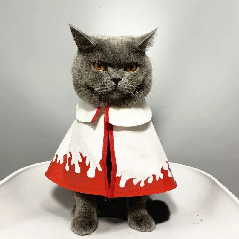 Anime Ninja Pet Costume — Hokage & Akatsuki Cosplay Outfit for Cats & Dogs