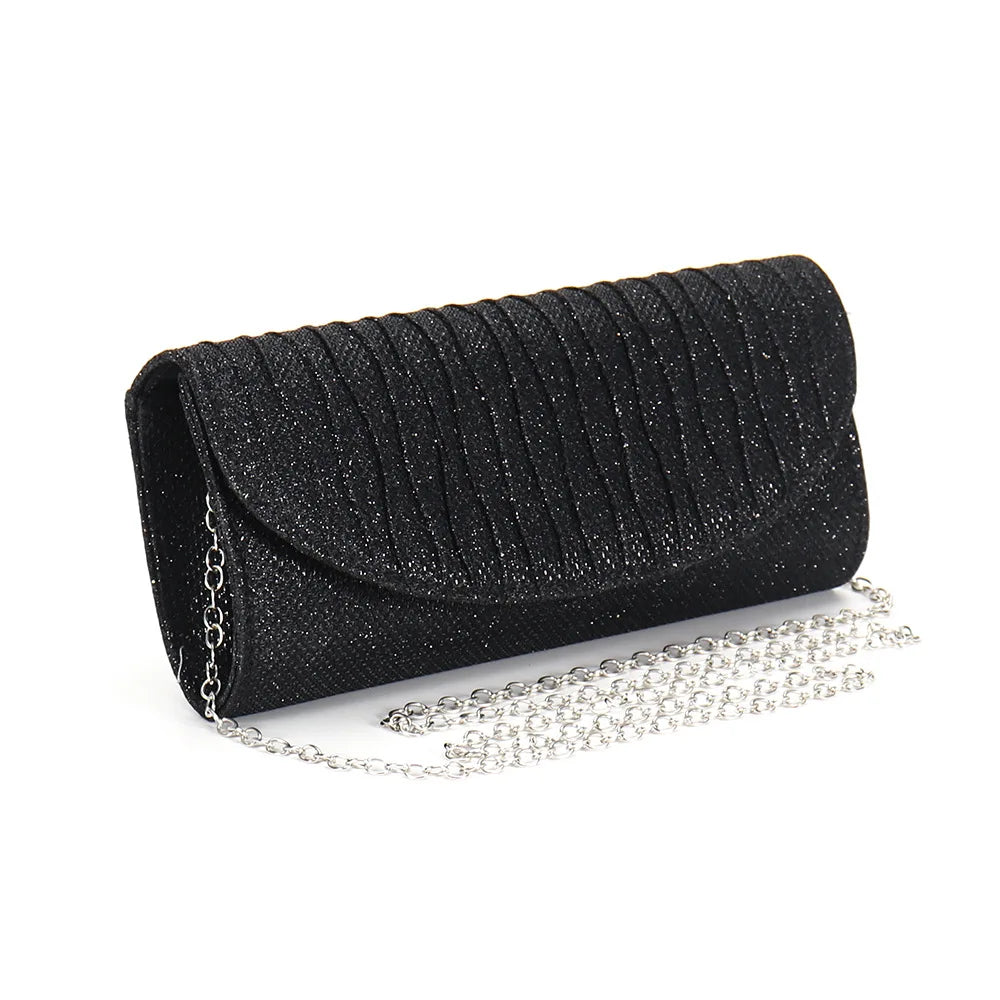 Bolsa Clutch Feminina com Paetês e Corrente para Festa