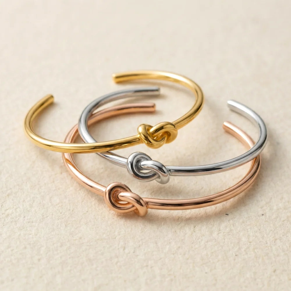 Pulseira Feminina Nó do Infinito em Aço Inoxidável