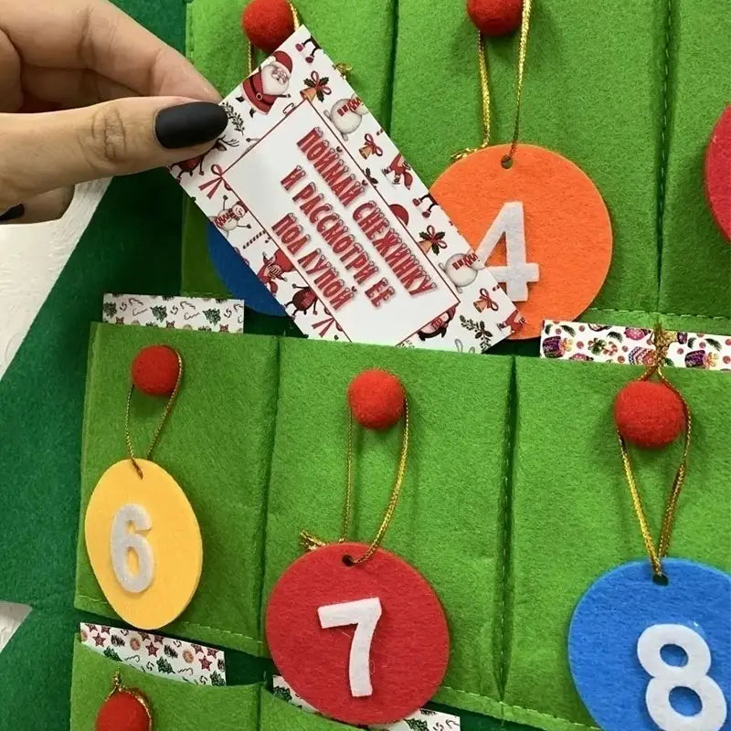 Christmas Tree Decoration Countdown Calendar DIY Reusable Advent Calendar for Hanging Christmas Party Holiday Home Decoration