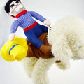Practical Dog Cowboy Rider Suit With Matching Hat Pet Cosplay Clothes Halloween Xmas Puppy Festival Party Costume Accessory