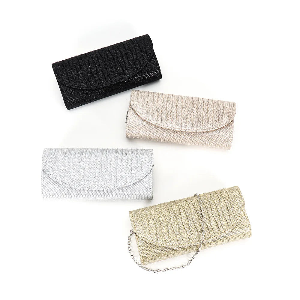 Bolsa Clutch Feminina com Paetês e Corrente para Festa