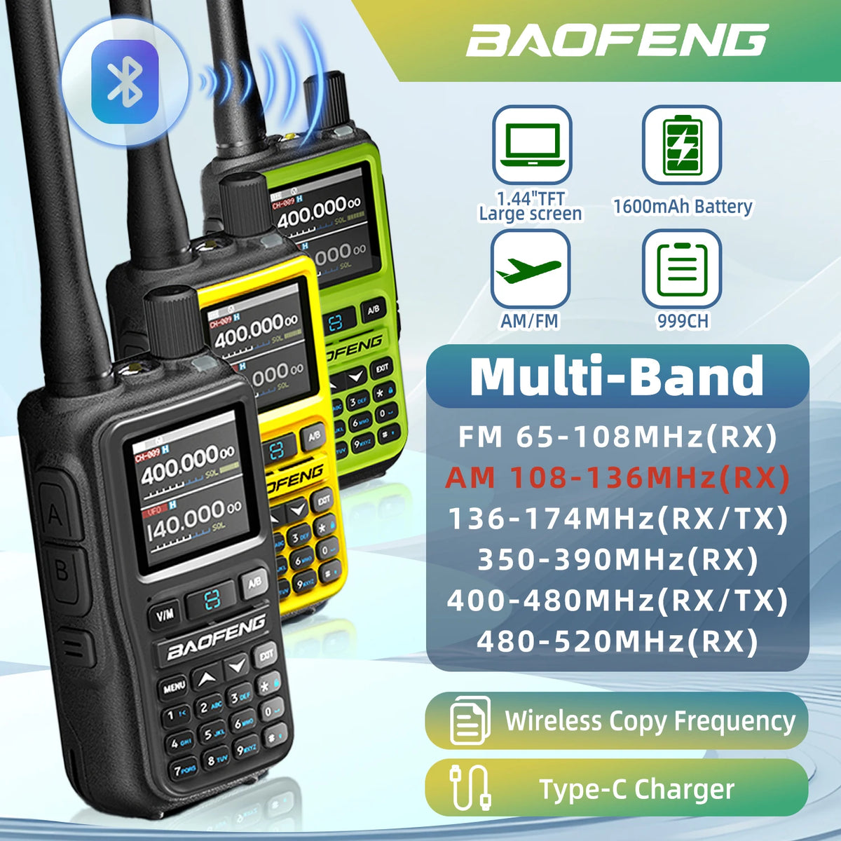 Mini Walkie-Talkie Baofeng UV-5R Bluetooth