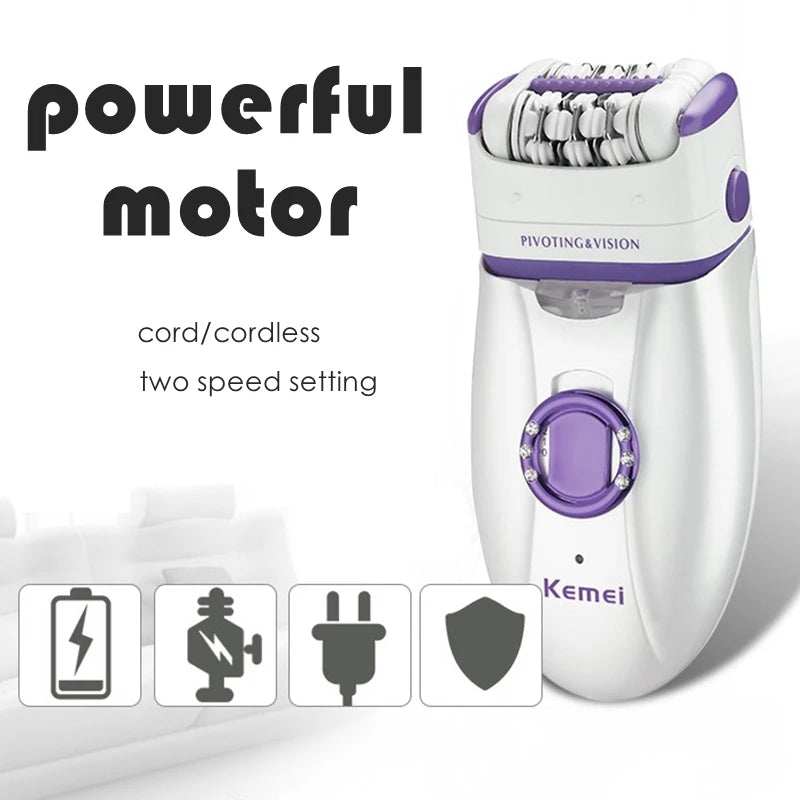 Depilador Elétrico Feminino Kemei 3 em 1