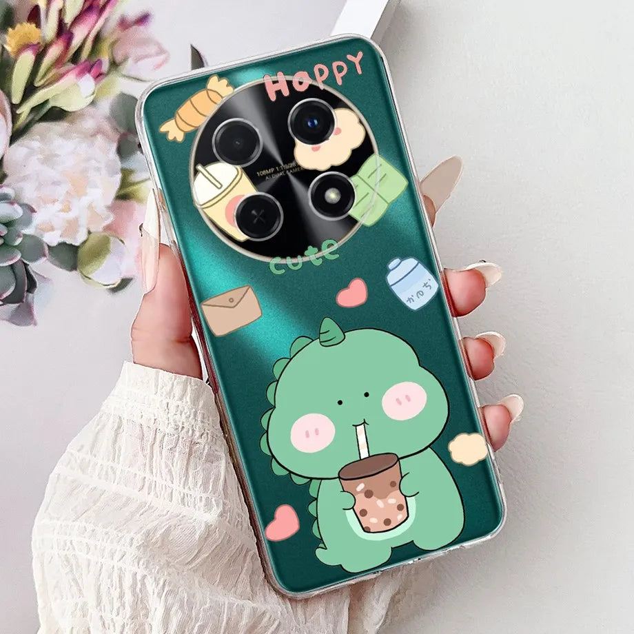 For Huawei Nova 13i 12i Case Cute Animal Tiger Lion Dragon Cartoon Phone Cover On Nova13i Nova12i Soft Silicone Clear Coques