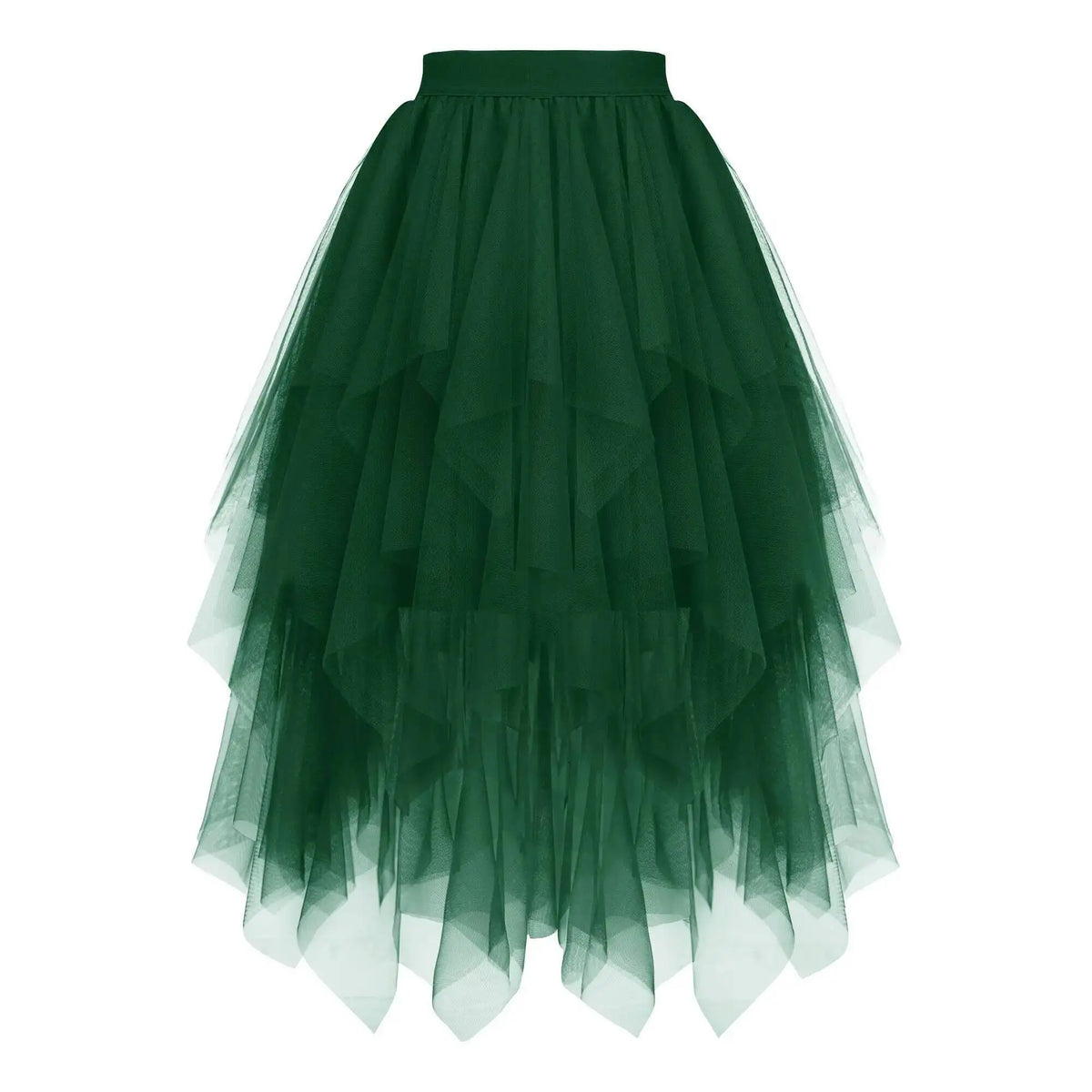 Falda midi de tul con volantes para fiestas